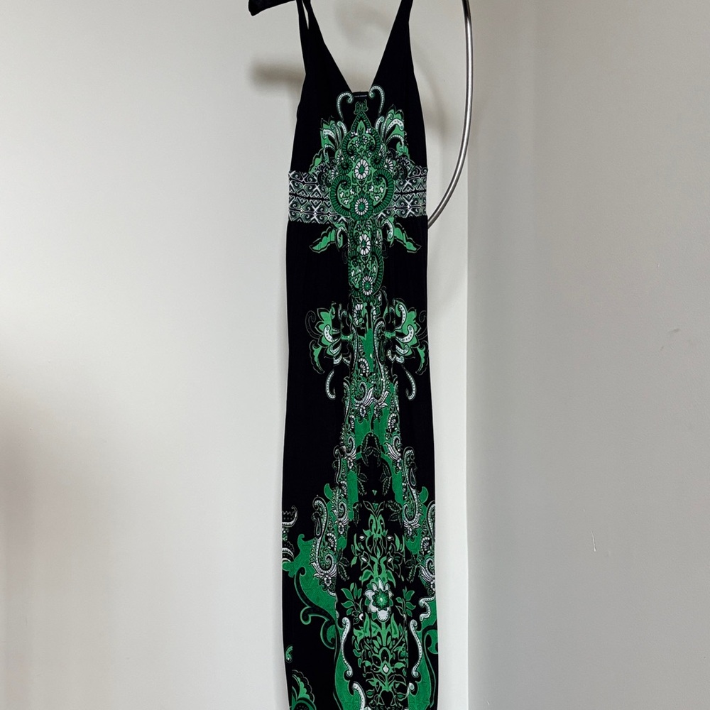 INC International Concepts Black,White and Green Maxi Dress